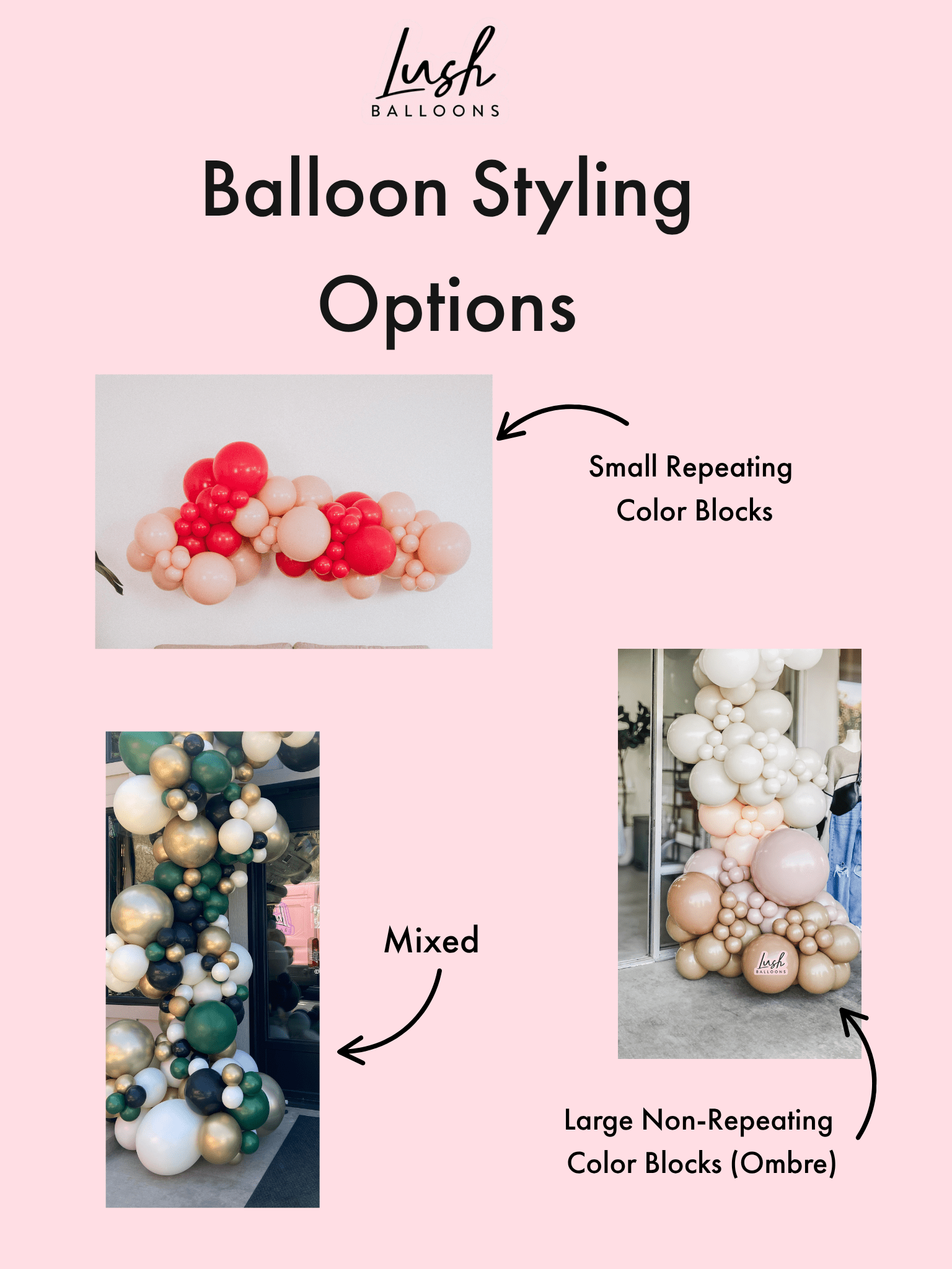 Drop &amp; Party Balloon Arch w/ Gold Stand - Lush Balloons