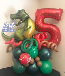 Green T-Rex Dino Balloon Bouquet 🦖 - Lush Balloons