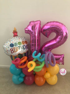 Happy Birthday Cupcake Balloon Bouquet 🧁 - Lush Balloons
