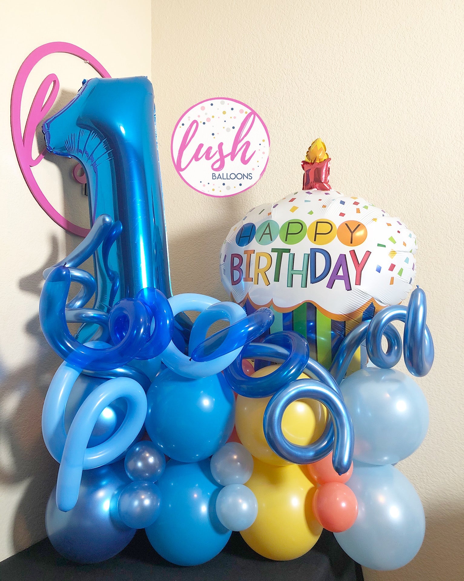 Happy Birthday Cupcake Balloon Bouquet 🧁 – Lush Balloons